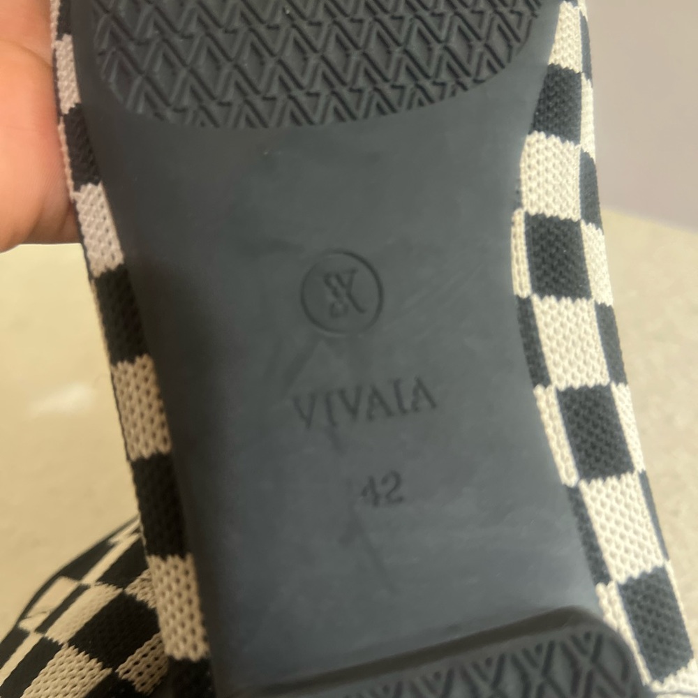 Vivaia Shoes Margot 2.0 Black & White Checker Knit Ballet Flats Chic Preppy 42 - Picture 9 of 11